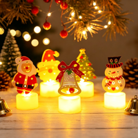 Velas de Té Navideñas TSINYE, 5 Piezas, Velas LED sin Llama con 5 Diseños Festivos, Funcionan con Pilas, para Decoración de Mesa Navideña