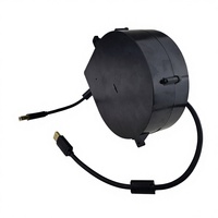Carrete Retráctil para Cable USB/Ethernet DYH-1703 con Bloqueo Automático, Plástico PP Ignífugo, 7m de Longitud, para Telecomunicaciones