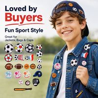 Patchs brodés thermocollants ou à coudre pour le sport : football, basketball, baseball, gants, bâtons, drapeaux