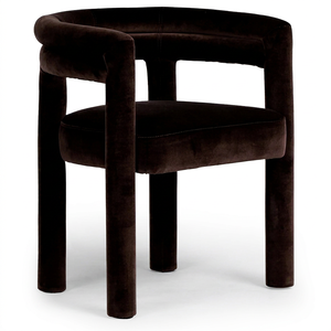 Chaise de salle à manger moderne en velours, chaise d'appoint rembourrée, fauteuil à dossier incurvé pour salle à manger, villa, hôtel - Product Image 1