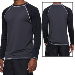 Long Sleeve Stretch Athletic Moisture Wicking Fabric Fitness Shirt Training Fitness And Outdoor Sports <b>Men</b> <b>Rash</b> <b>Guard</b> For Sale - Product Image 3