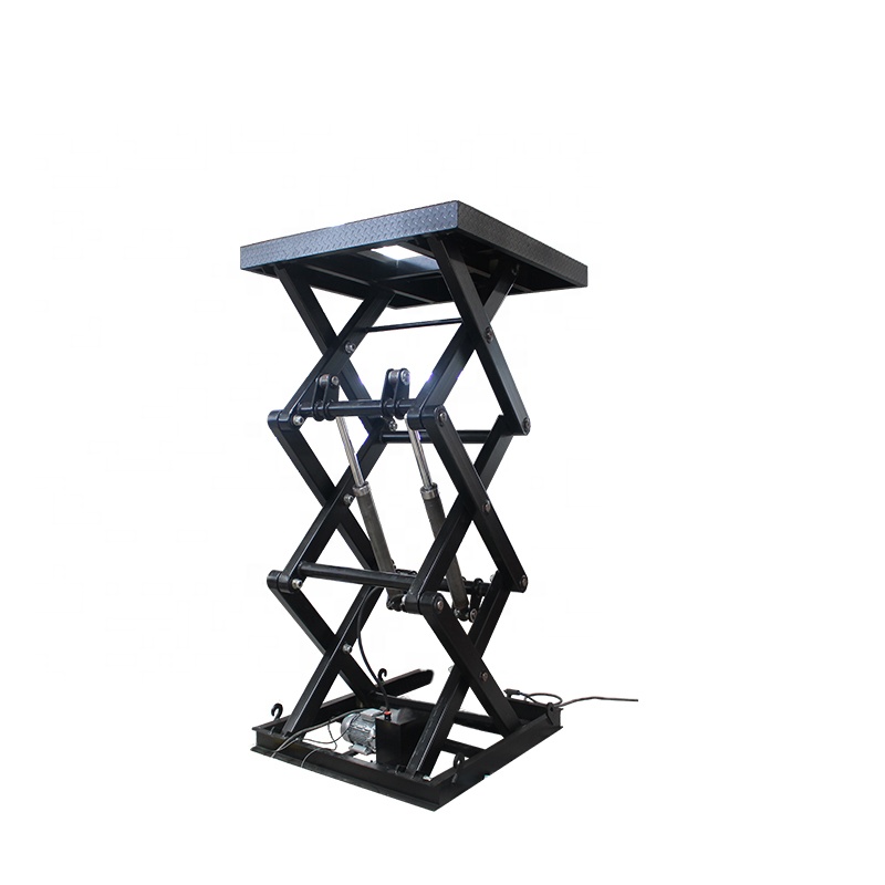 4 м Регулируемая по высоте портативная мини небольшая гидравлическая ножничная платформа электрические подъемные столы 1 тонна