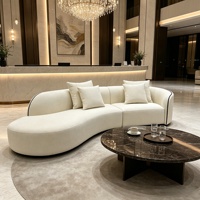 Canapé d'angle incurvé moderne, tissu personnalisable, éponge haute résilience, canapé de luxe pour salon, réception d'hôtel
