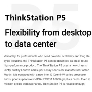 En Stock, Estación de Trabajo Gráfica Lenovo ThinkStation P5 Tower, Procesador Intel Xeon W3, Computadora de Escritorio para Edición y Renderizado de Video - Product Image 2