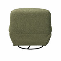 Fauteuil inclinable manuel moderne en tissu bouclé vert olive avec cadre en bois et revêtement en tissu pour salon