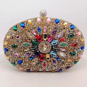 Borsa da Sera con Strass a Forma di Girasole, <span class=keywords><strong>Pochette</strong></span> da Festa con Cristalli per <span class=keywords><strong>Donna</strong></span> - Product Image 1