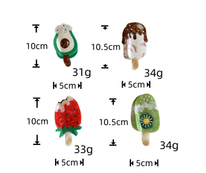 Pinza de Pelo Grande de Acetato Liwu Ecológica Personalizada con Diseño de Helado de Fresa y Chocolate, Hecha a Mano para Mujer, Uso Diario - Product Image 2