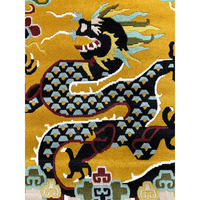 Tapis en laine tufté à la main Oushak, classique, avec envers en latex, à poils ras, durable, antidérapant, lavable, taille personnalisable, pour sol domestique, bleu et marron