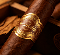 Pita Cigar Premium Mewah Kustom dengan Label Kertas Perekat Logo Foil Emas Timbul Bentuk Oval CMYK/ Pencetakan