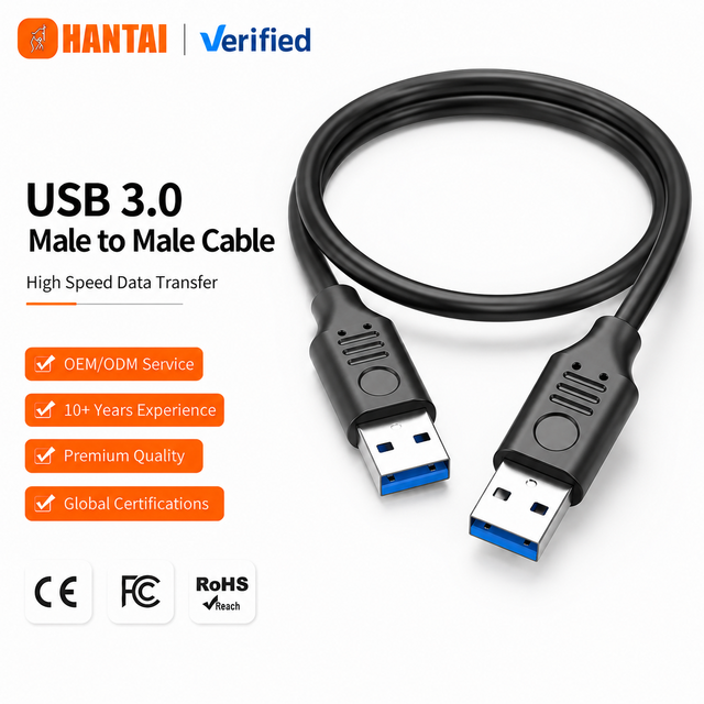 USB 3.0 a to a Male to Male Cable 5Gbps Data Transfer Gold Plated Connectors Nylon Jacket for Hard Drive Case Laptop Cooler