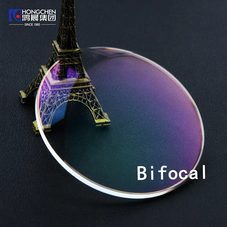 Prix d'usine en gros promotionnel 1.56 1.49 Blue Cut Uv420 Lentille optique bifocale Fat Top