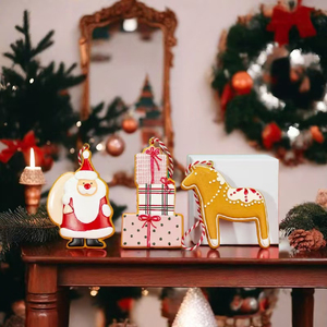 Ornements personnalisés pour la famille Différents types de <span class=keywords><strong>d</strong></span>écoration de Noël Bonhomme de neige Père Noël Elk Gingerbread Man Home Decorations - Product Image 3
