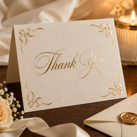 Cartes de remerciement personnalisées pour mariage |   Finition nacrée dorée |   Papier Coton de Luxe 300gsm |   Impression en gros OEM