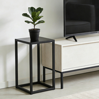 Rak Pot Bunga Berdiri Bebas Warna Hitam, Penyangga Tanaman Logam Modern untuk Dalam & Luar Ruangan, Tempat Pot untuk Rumah, Balkon, Ruang Tamu