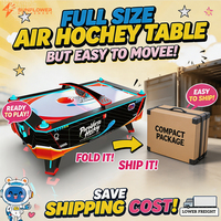 Vente Flash : Table de Hockey sur Air Portable Pleine Taille avec Comptage Électronique des Points, Pieds en Métal Robuste, Centre de Divertissement Familial pour 2 Joueurs