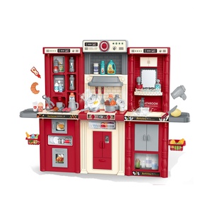 Nouvel ensemble de jouets de cuisine pour enfants, 142 pièces, grand ensemble de jouets de cuisine d'imitation avec pulvérisation d'eau pour tout-petits, jouets de cuisine à eau courante - Product Image 1