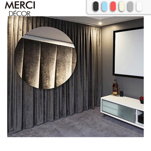 Feu acoustique isolé thermiquement <span class=keywords><strong>rideau</strong></span> insonorisé théâtre de velours insonorisé <span class=keywords><strong>rideau</strong></span> occultant de luxe pour le salon - Product Image 1