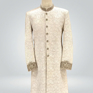 New BEAUTIFUL & Stylish-Indo-Western WHITE Sherwani with <b>Pant</b> Men's Suits & Blazer>Men's Suits - Product Image 4