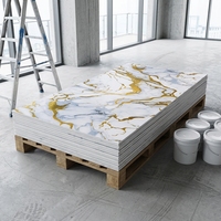 Panneau mural en PVC brillant 1220x2440mm 3mm 2mm, feuille UV, design floral moderne, écologique, imperméable, chambre à coucher, salon