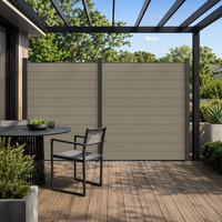 Panneaux de clôture en WPC faciles à installer avec système de poteaux en aluminium, clôture composite extérieure pour jardin