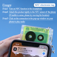 YUZMEI Mini Llaveros Musicales NFC, Colgante de Llavero con Etiqueta de Álbum, Encanto Personalizado de Cinta de Casete, Estuche de Casete NFC de Plástico