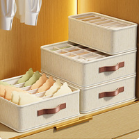 Boîte de rangement rectangulaire empilable pour sous-vêtements en tissu non tissé, pliable, séparateur de tiroir, capacité 10-20L, pour une organisation efficace de la garde-robe