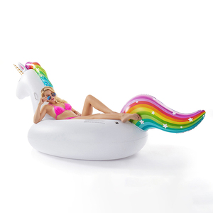 Flotteur de <span class=keywords><strong>piscine</strong></span> gonflable géant en forme de licorne à monter avec des poignées Grand bateau de plage gonflable pour enfants et adultes Fête d'été - Product Image 2