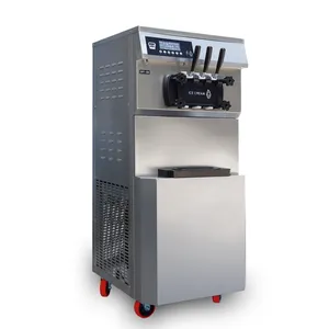 गर्म बिक्री अनुशंसा 1400W 220V आइसक्रीम मशीन 20L/H स्टेनलेस स्टील सॉफ्ट आइसक्रीम मशीन की कीमत