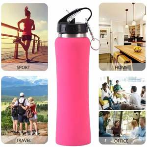 Customized Luxury Portable Gym Sports <b>Flask</b> Vacuum Stainless Steel Insulated Carabiner Water Bottle Straw for Business Gifts - Product Image 5