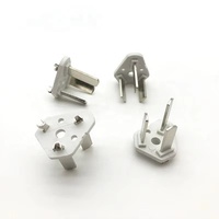 Prise GB 3 broches 10A 250V en laiton nickelé ignifuge, support de câble d'alimentation mâle blanc à souder