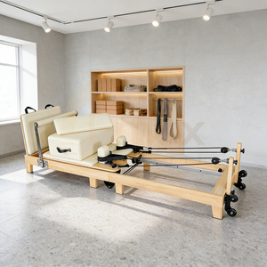 Lettino Pieghevole in Legno di Quercia per <span class=keywords><strong>Pilates</strong></span>, Macchina <span class=keywords><strong>Reformer</strong></span> per Fitness, Attrezzatura per <span class=keywords><strong>Pilates</strong></span> Domestico - Product Image 6
