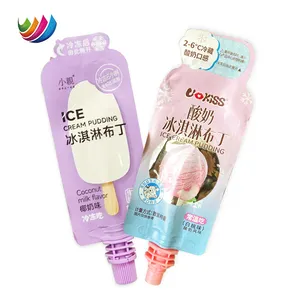 Custom jelly pouches energy gel packaging special shaped bag aluminum foil cream pudding cheese stick packaging spout pouch