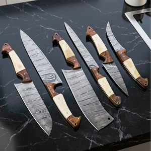 High Quality 5-Piece Ambidextrous 67-Layer Damascus Steel Kitchen <b>Knife</b> <b>Set</b> with Wooden Handles for Professional Chefs-Luxury - Product Image 5