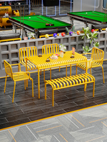 Ensemble table et chaises de balcon en fer style industriel, mobilier de terrasse pour café, espace de loisirs extérieur, fabrication Fujian