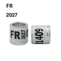 Bagues de patte pour oiseaux en aluminium et plastique de 8 mm, accessoires pour pigeons et perroquets, modèle 2027