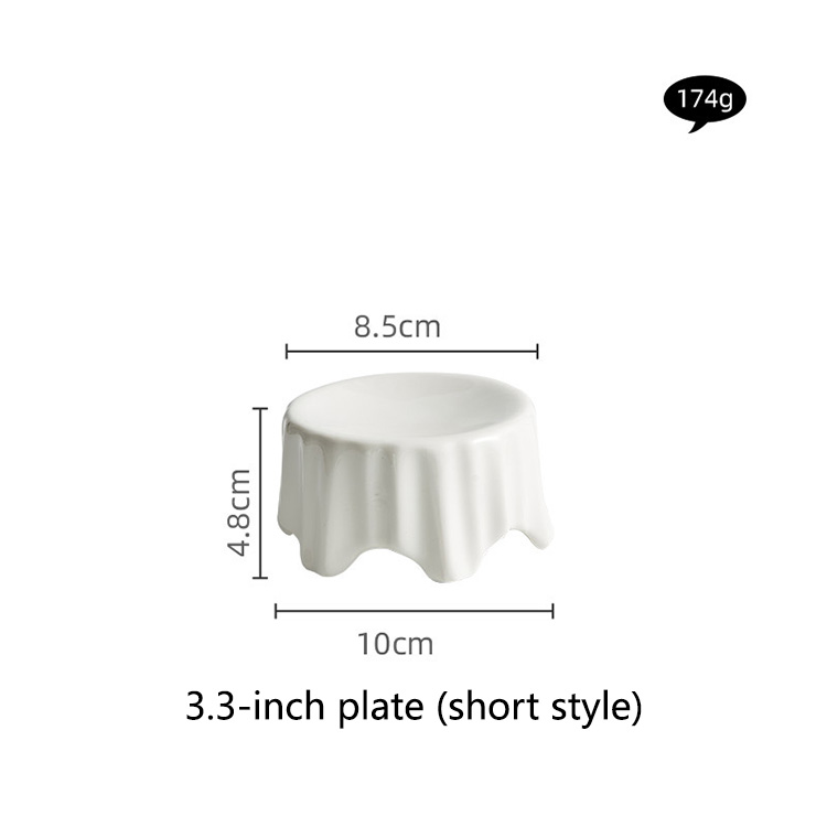Plato de 3.3 pulgadas (estilo corto) - Blanco