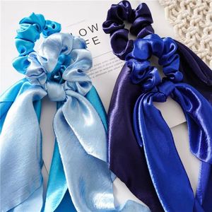 Women Blank Pure Solid Color Fashion Band Accessories Ponytail Shiny Elastic Runchies Hair Ties - Product Image 4