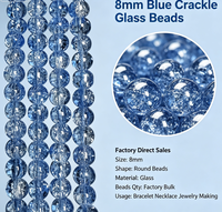 Perles en verre facettées multicolores irisées craquelées de 8 mm pour la fabrication de bijoux, bracelets, colliers, artisanat DIY