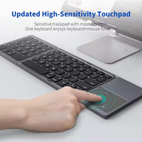 Keyboard nirkabel, Keyboard nirkabel dapat dilipat kualitas tinggi dengan Touchpad untuk Ios/Android/Windows, Tablet, Pc, Keyboard Bt