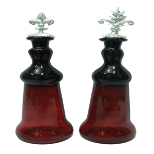 ขวดน้ำหอมทำจากแก้วสำหรับตกแต่งทำด้วยมือฝาโลหะเงินขวดน้ำหอมแก้ว - Product Image 1