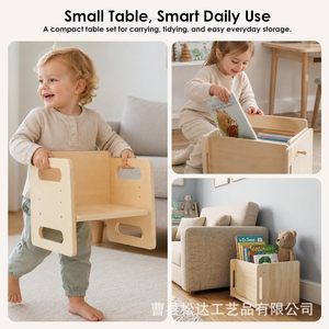 Mesa de juegos multifuncional para niños con caja de almacenamiento, mesa redonda pequeña, mesa de juguetes, mesa de actividades para niños, infantil - Product Image 2