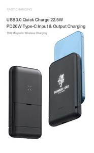 แบตสำรองแม่เหล็กไร้สาย 10000mAh ชาร์จเร็ว 22.5W พับเก็บได้ ใช้เป็นขาตั้งโทรศัพท์ได้ สำหรับ <span class=keywords><strong>iPhone</strong></span> 17 16 และ Android - Product Image 2