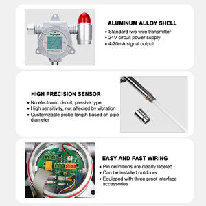 Yüksek Sıcaklık 260 ° C Tipi Triboelektrik Toz Monitörü, Torbalı Filtre Kaçak Tespiti için Takılabilir Tip Elektrostatik Duman Borusu Probu 4-20mA - Product Image 5