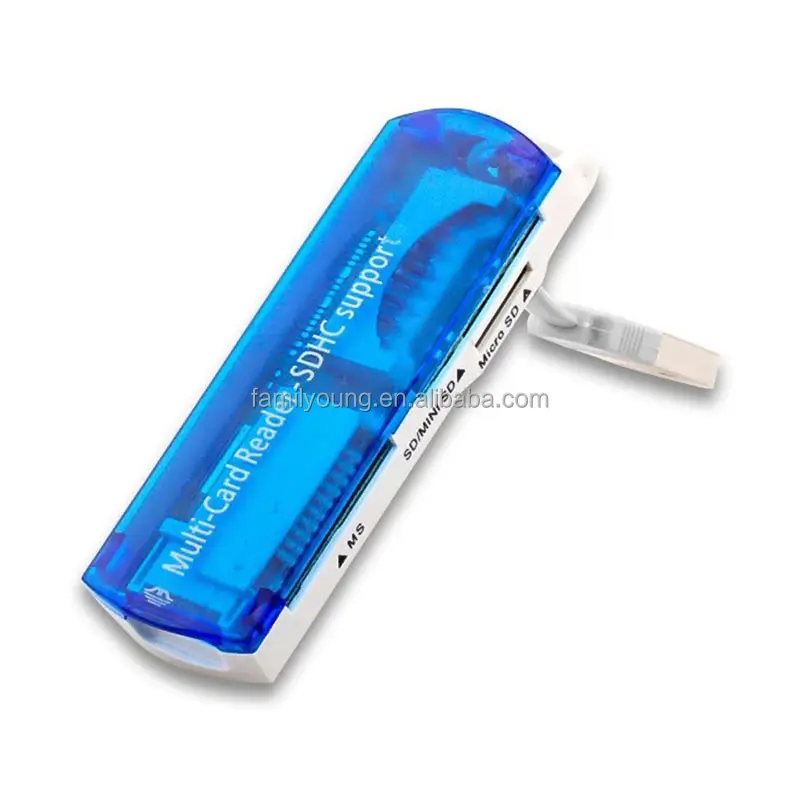 4 In 1 Mini Geheugenkaartlezer SD-HC Usb Sd Tf M2 Ms Xd Usb 2.0 4 Sleuf Geheugenkaartlezer Adapter Met Usb-Kabel