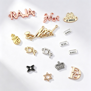 Plaques de marque en métal personnalisées en relief, étiquettes de logo en métal durables, accessoires pour vêtements, jeans, sacs - Product Image 2