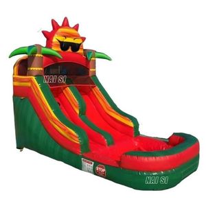 Structure gonflable pour tout-petits avec petit toboggan aquatique, toboggan aquatique gonflable commercial avec <span class=keywords><strong>piscine</strong></span>, toboggan tropical pour les fêtes d'enfants, <span class=keywords><strong>location</strong></span> - Product Image 1