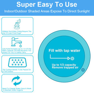 Tapis de jeu gonflable en PVC pour bébé, développement sensoriel, exercice rampant, thème océan coloré - Product Image 4