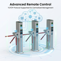 KMS Half Height Turnstile Access Control Facial Recogintion Card SS304 Auto Reset Led Indicator Bus Terminal Pabrik Langsung