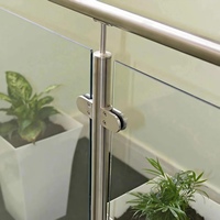 Système de fixation de garde-corps EKOO élégant en acier inoxydable et verre pour villa, terrasse, balcon, escalier