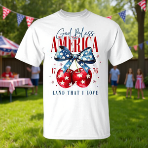 Camiseta patriótica de God Bless America Patriotic Cherries para el 4 de julio de EE. UU. - Product Image 3